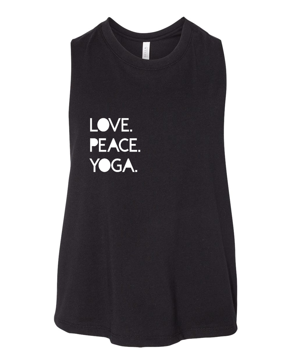 Love Peace Yoga Racerback Cropped Tank