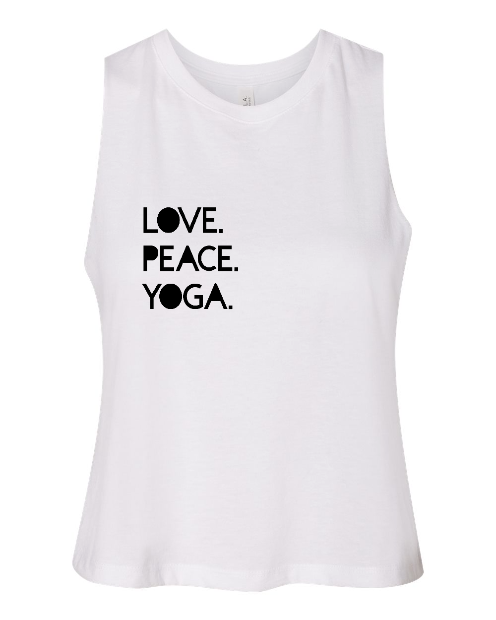 Love Peace Yoga Racerback Cropped Tank