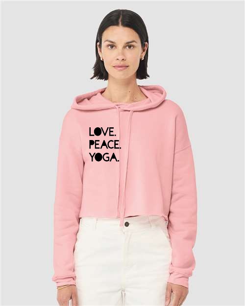 Love Peace Yoga Fleece Cropped Hoodie