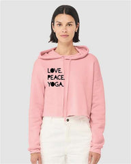 Love Peace Yoga Fleece Cropped Hoodie